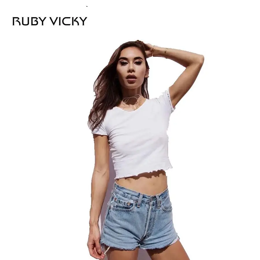 RUBY ВИКИ Лето Новый Европейский Стиль Небольшой Футболка Мухомор С Короткими