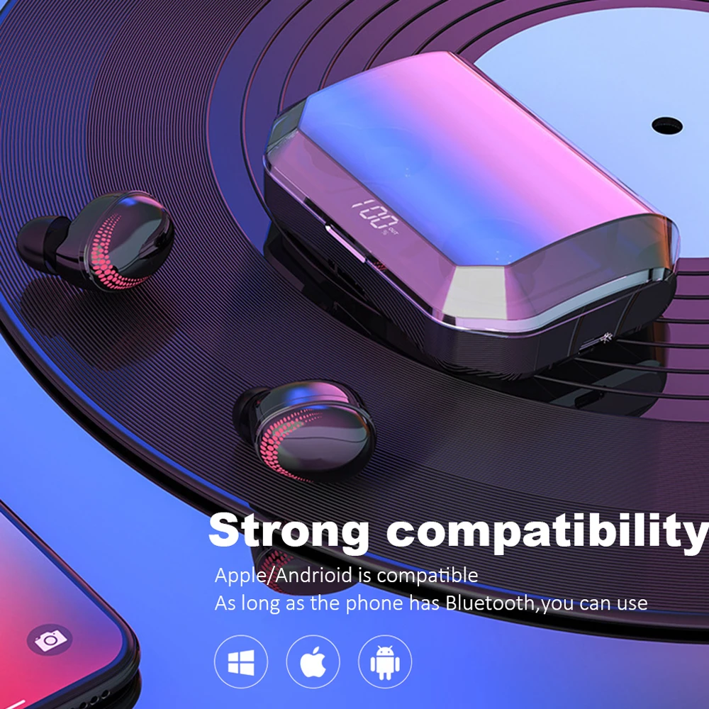 3000mAh X10 TWS 6D Stereo Wireless Bluetooth 5.0 Earphones IPX7 Waterproof Headset LED Earbuds for Smart Mobile Phone headsets