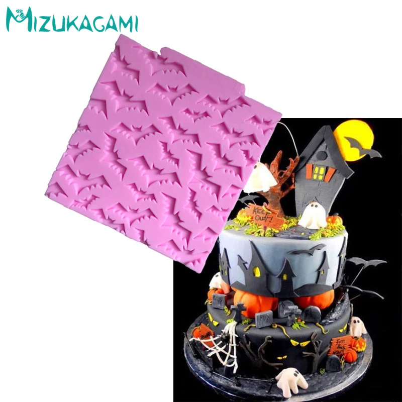 

Halloween Bat Chocolate Fondant Cake Mold Fondant Tool Chocolate Cake Decorating Edge Kitchen Baking Silicone Mold DJ-01052