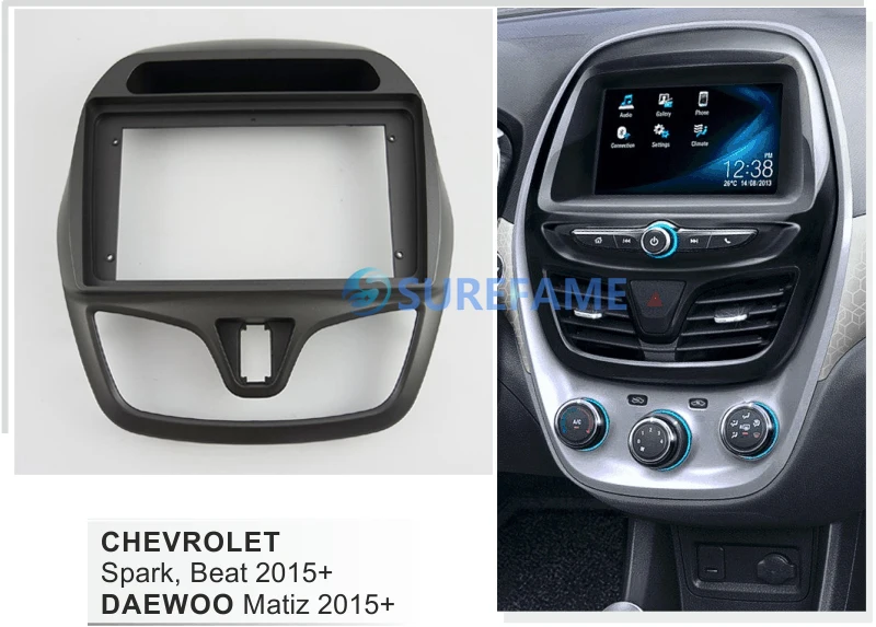 

9 inch Car Fascia Radio Panel for CHEVROLET Spark, Beat / DAEWOO Matiz 2015+ Facia Dash Kit Adapter Bezel Console Plate Trim