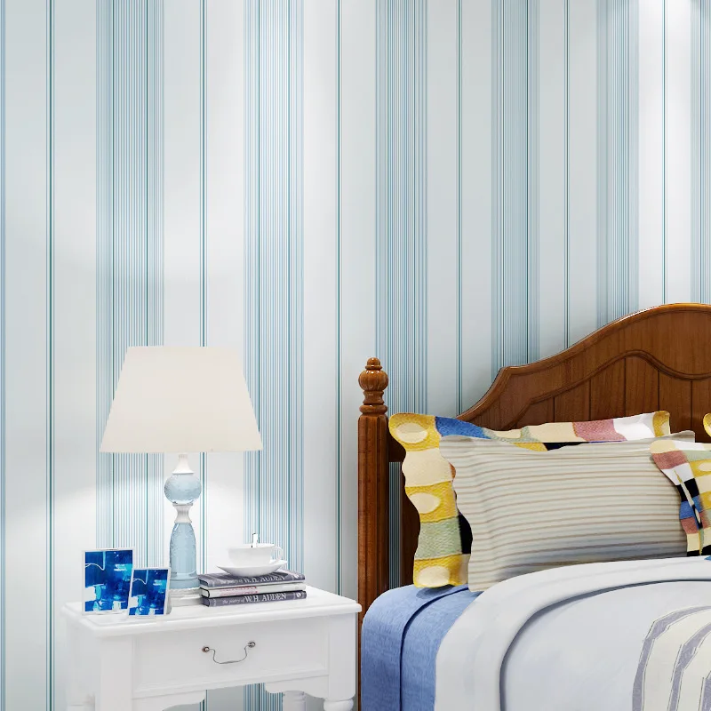 

beibehang modern minimalist plain color stripes non-woven wallpaper bedroom living room TV backdrop wallpaper