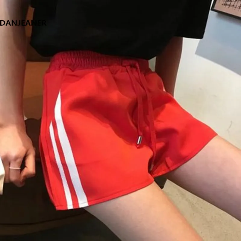 Женские спортивные шорты DANJEANER повседневные свободные уличные с широкими