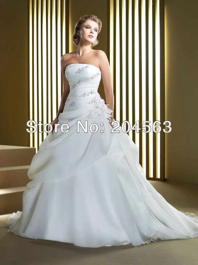 

Free Shipping A Line Plus Size Wedding Dresses Custom size/color