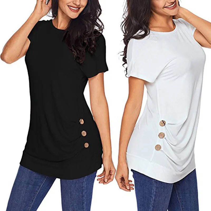 

Summer Fashion Ladies Women Loose O-Neck T-Shirts Short Sleeve Tops Casual Shirt Clothes