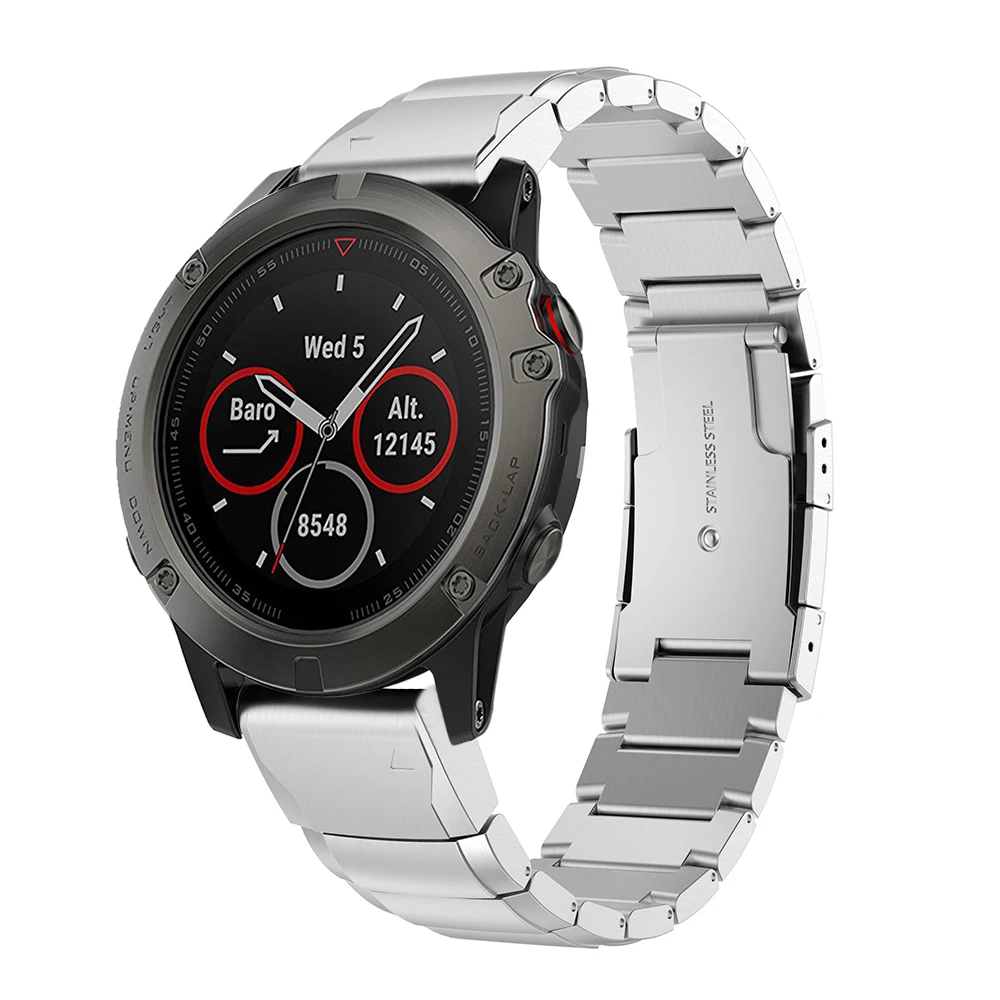 Цена 26 22 20 мм ремешок для часов Ремешок для Garmin Fenix 5X5 5S 3 3HR D2 S60 font b GPS b font часы Quick ReleaseStainless стальная полоса ремешок
