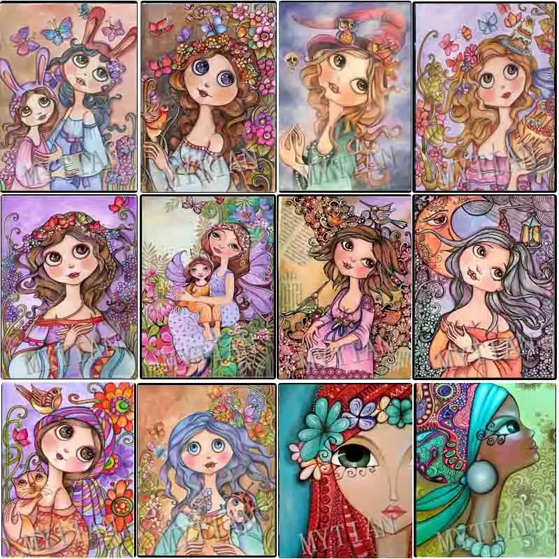 Новый полный квадратный/круглый алмазная живопись 5D «сделай сам» "мультфильм цветы girls'embroidery узор смолы вышивки крестом мозаика наклейки