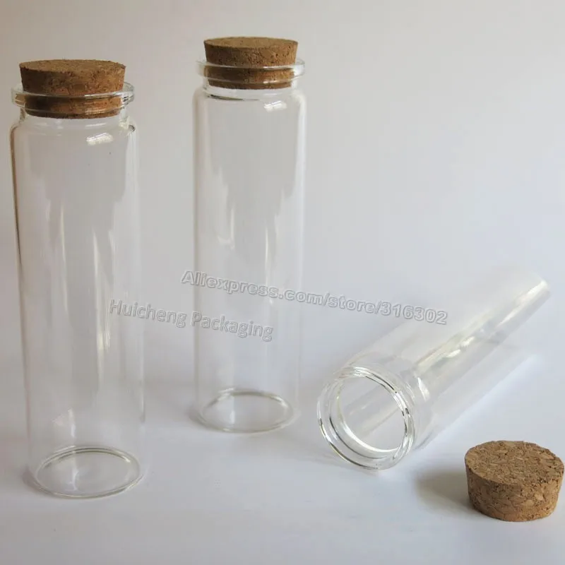 Download 100pcs/lot 90ml Clear Glass Bottle with Wood Cork,90cc Glass Jar, Glass Container With cork ...
