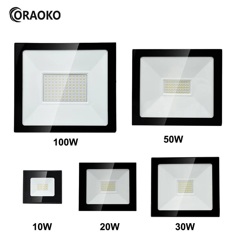 

LED Flood Lights 3000k/6000k Outdoor LED Floodlight Weatherproof IP66 AC 220V Wall Light for Yard Garage Garden