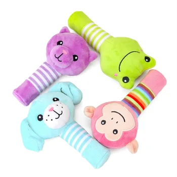 

Educational Toys Rattle Toy Newborn Gift Baby Rattle Toy Infant Development Handbell Animal Dog Bear Frog Monkey Soft Plush