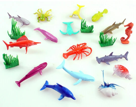 Пластик морской жизни животных, рыб Конструкторы развивающие игрушки Пластик животных ребенок игрушки Хэллоуин подарки