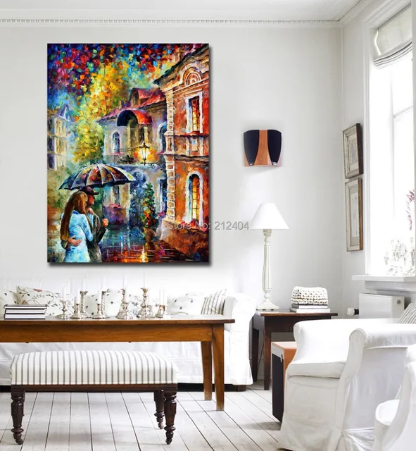 Regenachtige Kus Moderne Woonkamer Muurschildering Gedrukt op Canvas ... Regenachtige Kus Moderne Woonkamer Muurschildering Gedrukt op Canvas ...