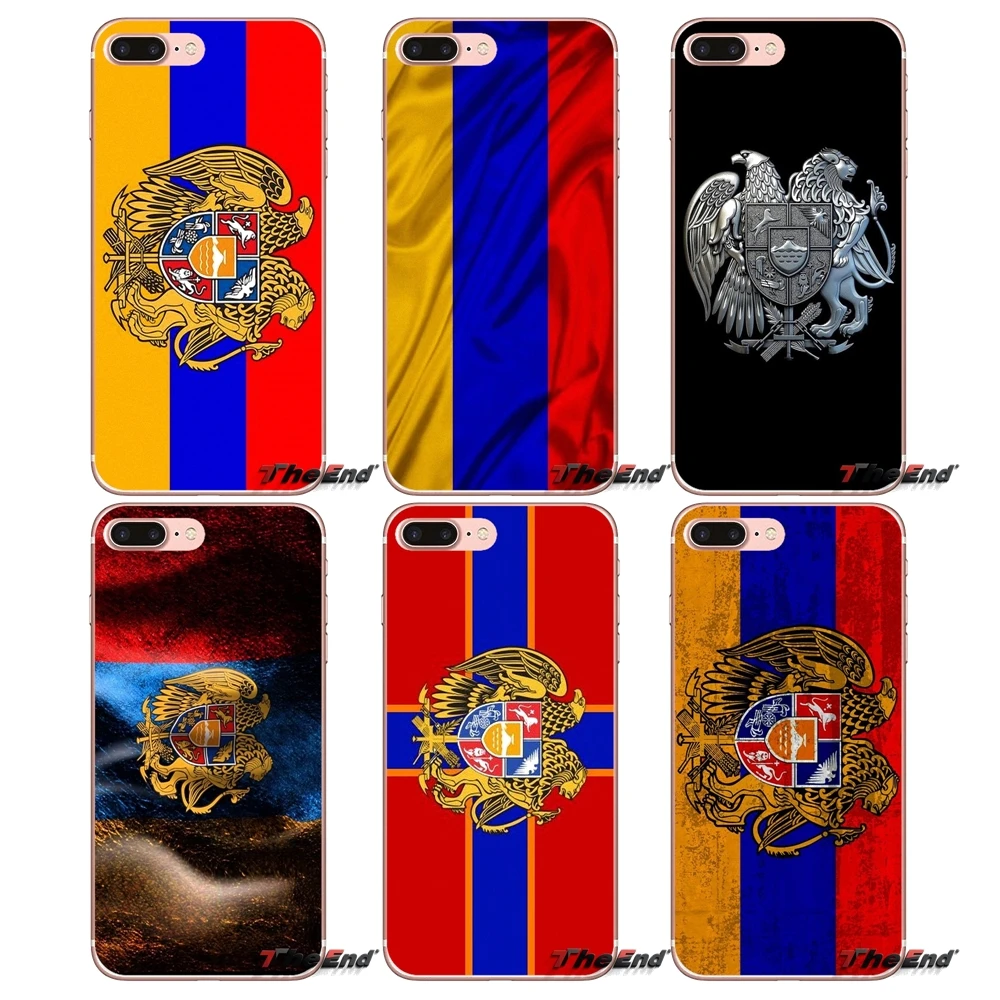 Чехол для Телефона iPhone X 4 4S 5 5S 5C SE 6 6S 7 8 Plus Samsung Galaxy J1 J3 J5 J7 A3 A5 2016 2017 Armenia Russia Eagle Wings Flag