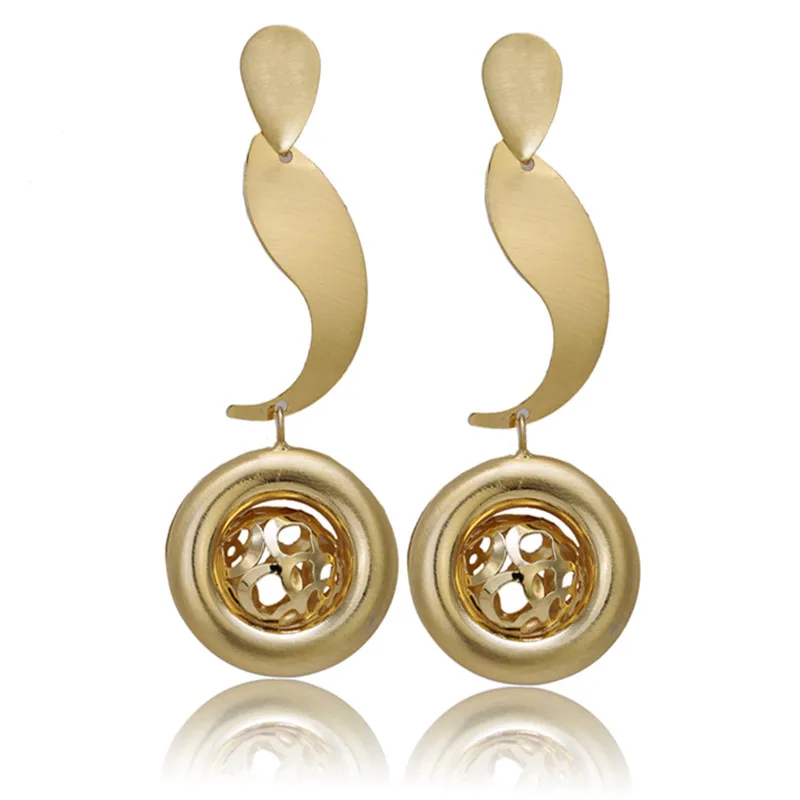 

fashion wedding Jewelry Ethiopian Earrings for Women Gold Color Ball Jewelry Africa Wholesale customer design