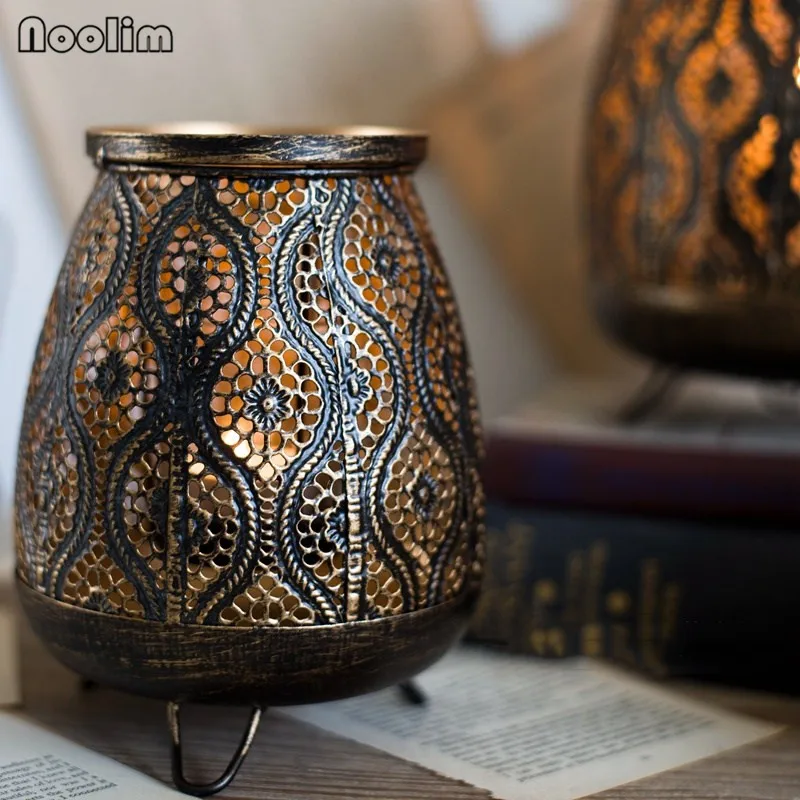 Винтажные черные золотые подсвечники I маленький подсвечник Tealight Подсвечник подсвечники домашний декор Рон полые резные WZF147