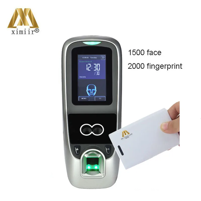 

Iface7 facial recognition attendance machine face & fingerprint access control and time recording with 13.56MHZ IC card reader