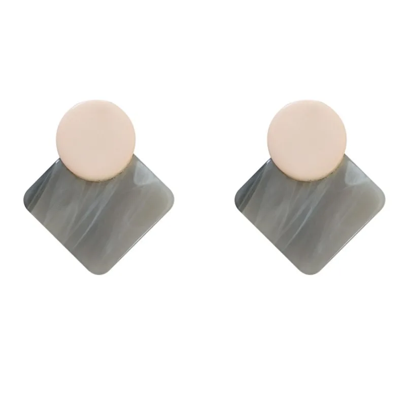 

Delicate Round Disc Stud With Pretty Resin Earrings For Women Jewelry
