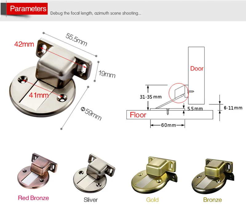 NAIERDI дверной держатель, литье из цинкового сплава, напольный магнитный дверной ограничитель, дверной ограничитель, напольное всасывание для мебельного Оборудования