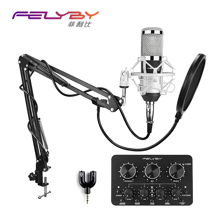 HOT! FELYBY bm 800 condenser microphone for computer recording & high