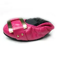 Leather Folding Flat Shoes With Shallow Mouth Sweet Flat Shoes