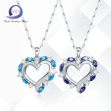 Merthus 925 серебро Nacklace в форме сердца 1.49CT Модные женские подарок на помолвку или на свадьбу 18 дюймов