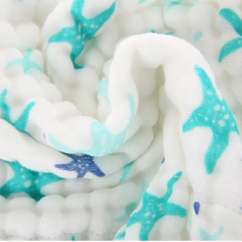 6 Слои зимние детские муслиновые одеяла для пеленания хлопок Пеленальное Одеяло Обёрточная бумага для новорожденных с рисунком цветочный принт ванное Полотенца