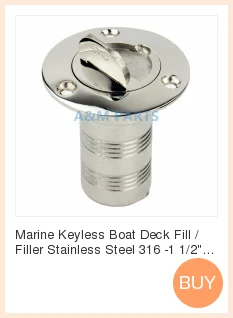 Enchimento de Aço Marinha Keyless Barco Deck Fill - Inoxidável 316 -1 1 2 -gás 3 aço inoxidável 316 -1 1 2
