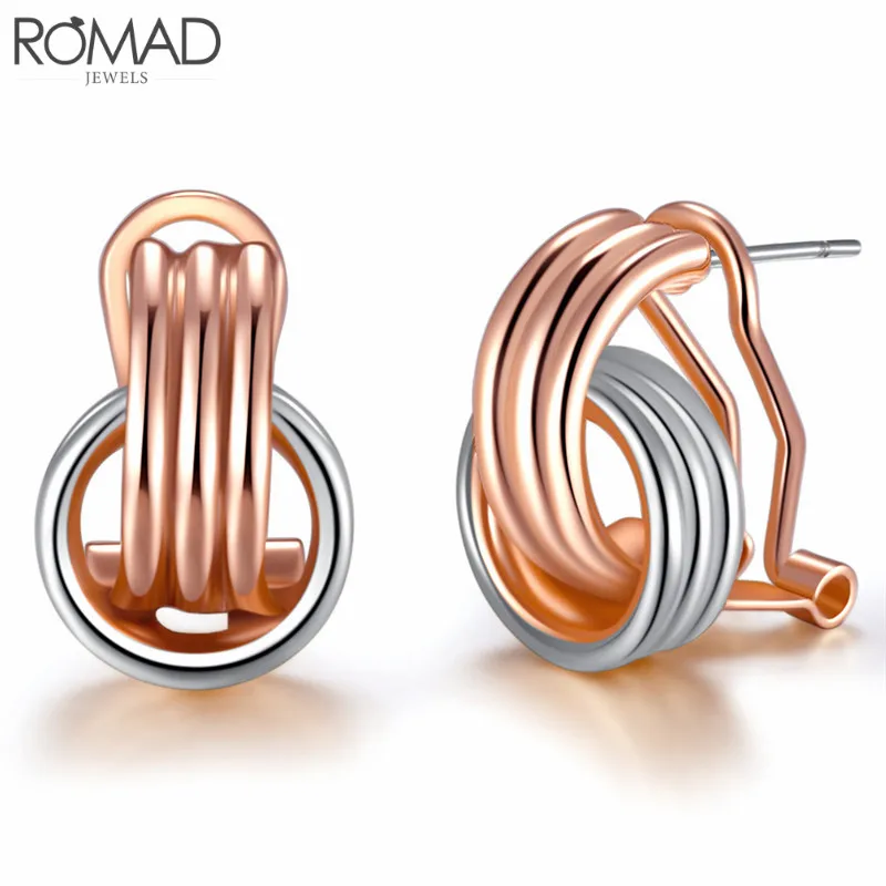 GS 316L Titanium Stainless Steel Earrings For Women Rose Gold Double Color Cross Earring Punk Pendientes Mujer aretes R5 | Украшения и
