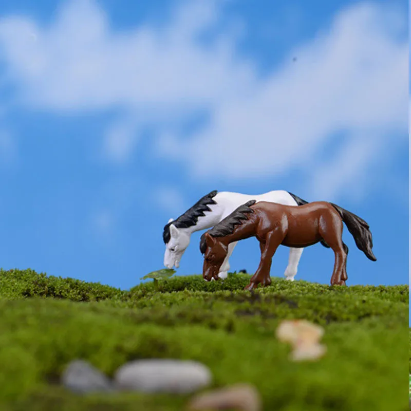 Творческий 10 шт./1 упаковка миниатюрный кукольный домик Карликовые деревья Сказочный Сад Пейзаж лошадь украшения смолы Craft