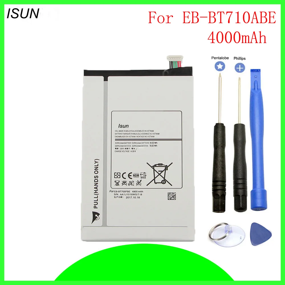 Аккумулятор Isun 4000 мАч для Samsung Galaxy Tab S2 8.0 T710 T715 T715C T719C T815 T810 T813 SM T713N EB-BT710ABE