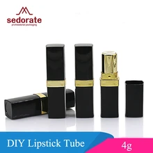 Sedorate, 30 unids/lote, contenedor cosmético 4g, tubos de lápiz labial vacíos negros Vintage, al por mayor, tubos de bálsamo vacíos de plástico, estuche JX046-1