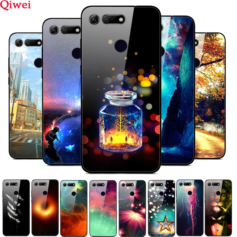 Чехол для Huawei Honor View 20 V20 чехол с рисунком жесткая задняя крышка из закаленного