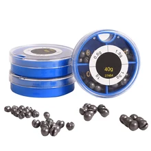 С коробкой аксессуары инструмент рыболовные снасти 0,6/1/1,5/1,8 г портативный Ассорти съемные круглые бобовые наружные разделенные свинцовые грузила