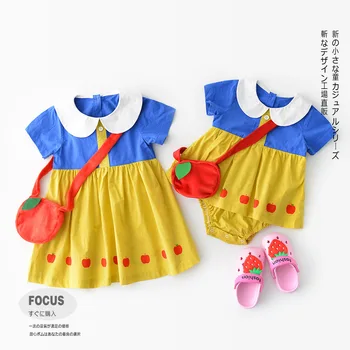 

Big Sister Little Sister Dress Set Newborn Clothes for Baptism Girls Navy Blue Dress Baby Dress for Baptism Summer Clothing