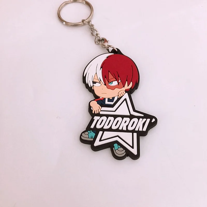 Аниме Мой герой Academy ПВХ брелок мидория Todoroki Shoto Ochaco Uraraka милый смешной кулон брелок Chaveiros Llaveros подарки - Цвет: 2