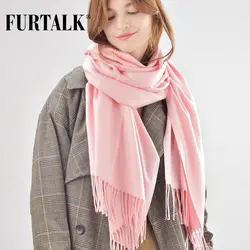 Furtalk женщин зимний шарф кашемировая шерсть пончо шарфы люксовый бренд для девочек SFFW005