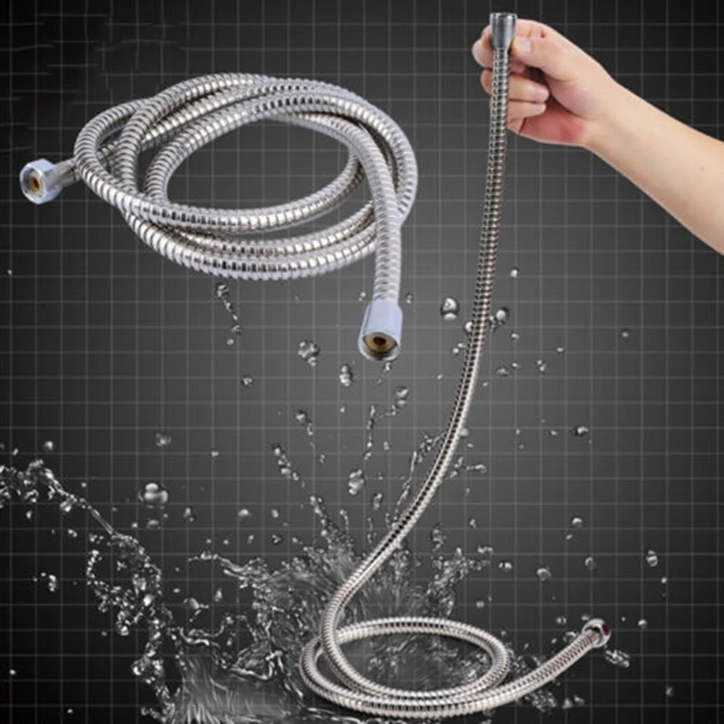 

Parts Shower Head Hose Home Tools Stainless Steel Flexible Bathroom Pipe 1.5m Anti wrinkle Replacement Convenient