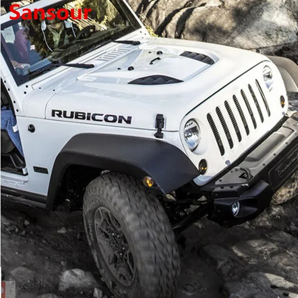 2 шт. Спортивная капот двигателя крыло сторона "Rubicon" персонаж виниловая наклейка, стикер для Jeep Wrangler Unlimited TJ JK