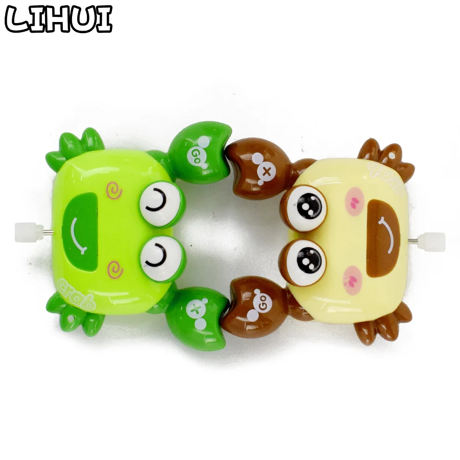 1Pcs Lovely Crab Wind Up Toy Random Color Cute Anime Clockwork Toys Colorful Crawling Crab for Kids Baby Classic Toy