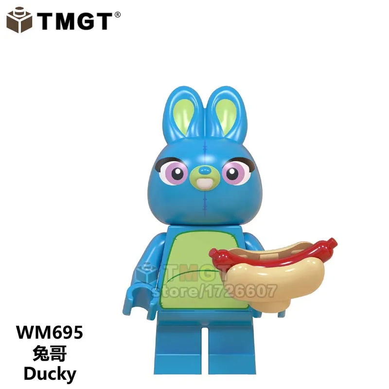

Single Ducky WM695 Building Blocks Toy story4 Woody Jessie Banana Guard Jack Flame Princess Gaby Baby Bo peep Children Toys Gift