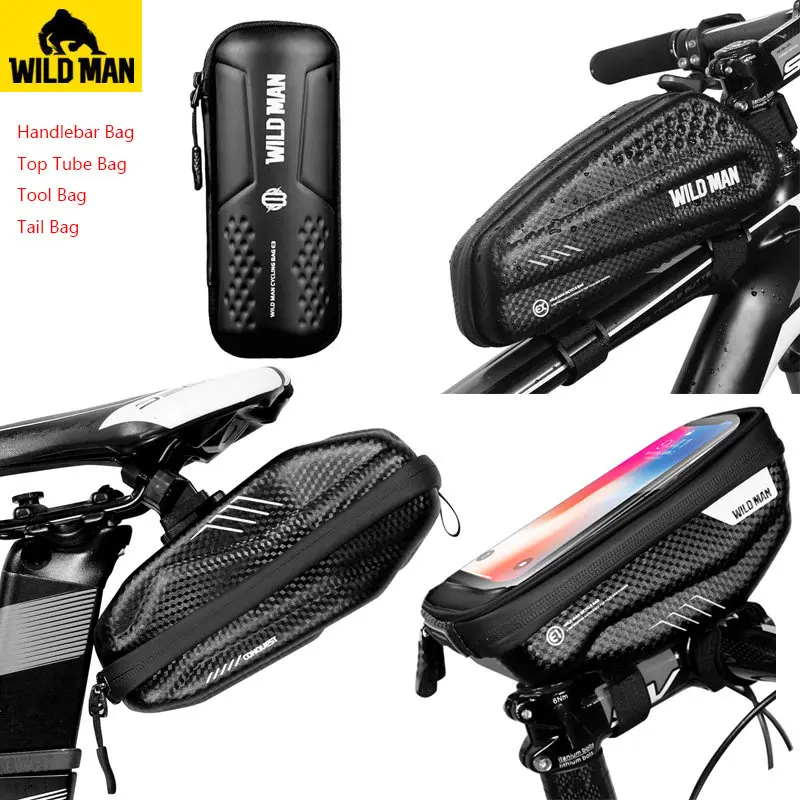 WILD MAN MTB велосипедная сумка непромокаемая дорожная велосипедная передняя рама Сумка велосипедная жесткая оболочка для хранения инструментов чехол для телефона седельная сумка - Цвет: E1 E3 E7 EX