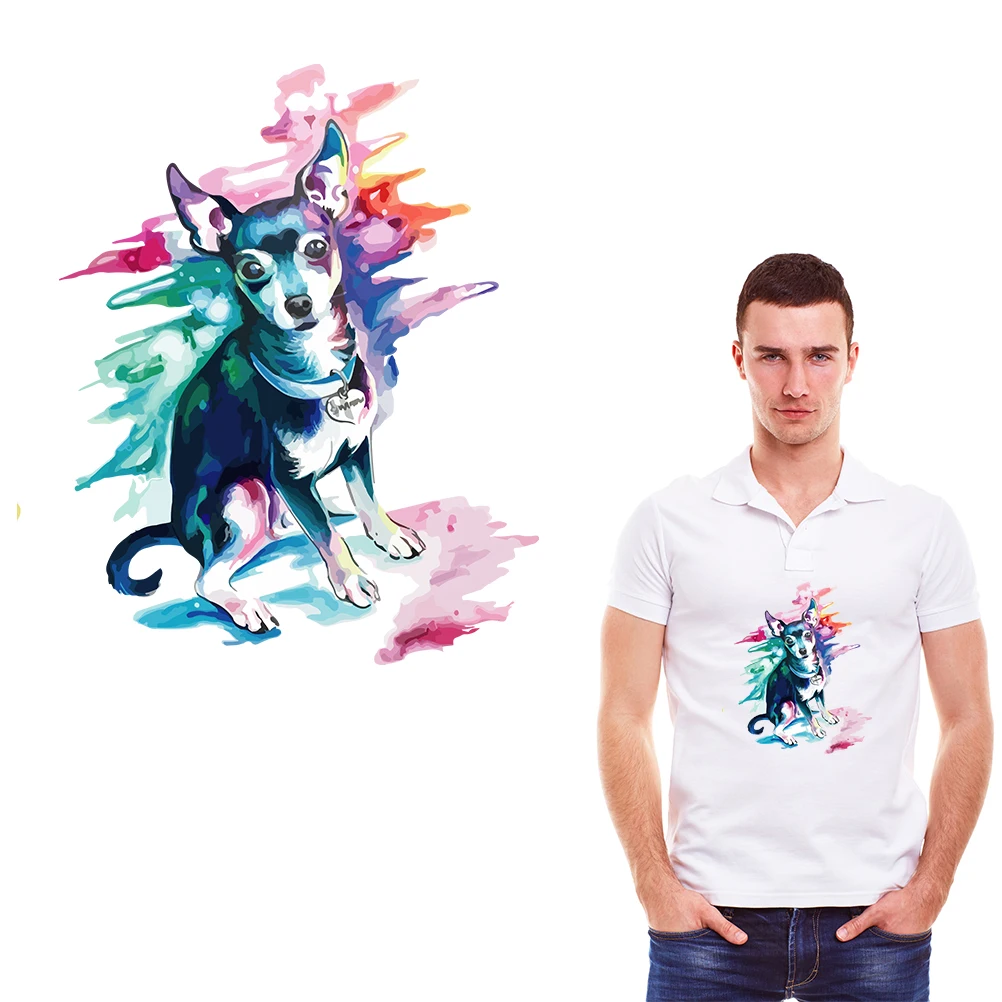 

Watercolor Patches for Clothing Heat Transfer Stickers Washable Household Iron on Patch for Clothes DIY Decoration Appliqued