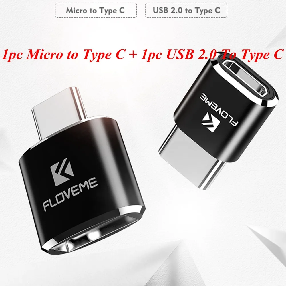 otg телефон переходник usb type c Floveme 2 шт./лот USB 2.0 Тип c OTG адаптер Micro USB женщина к Тип-C зарядка Мужской данных кабель адаптер конвертер для Samsung - Цвет: 2 Types OTG Adapter