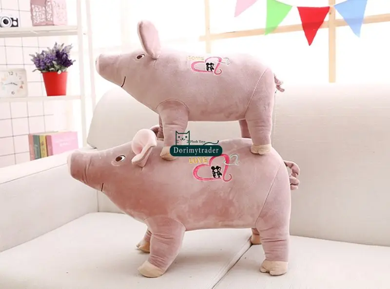 Dorimytrader New Cute 70cm Big Emulational Animal Pig Plush Toy 28inches Stuffed Soft Cartoon Pigs Doll Pillow Baby Present DY61601 (12)