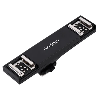 

Andoer Speedlite Bracket Dual Hot Shoe Flash Light Splitter for Canon 7DII 70D 5DR 5DRS 5DIII 6D DSLR Camera Camcorder