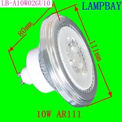 (20 упак.) бесплатная доставка LED AR111 лампы удара 10 Вт GU10 85-265 В 1000Lm заменить до 100 Вт галогенные фары высокое качество QR111 лампы