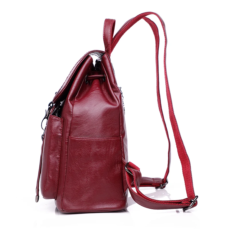 

2019 Women Vintage Leather Backpacks Ladies Sac a Dos Female Backpacks For Girls Large Capacity Travel Shoulder School Bag Girls