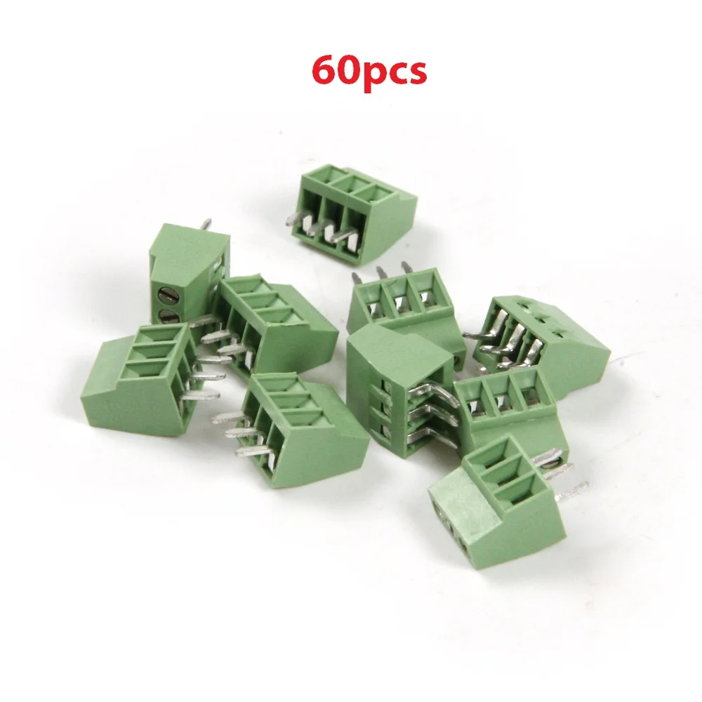 online 60 pcs Alfinete 2 Pin 3 Pin Splice 2.54mm Pin Distância PCB Universal Screw Terminal Block Conector Aplicado a Fiação PCB