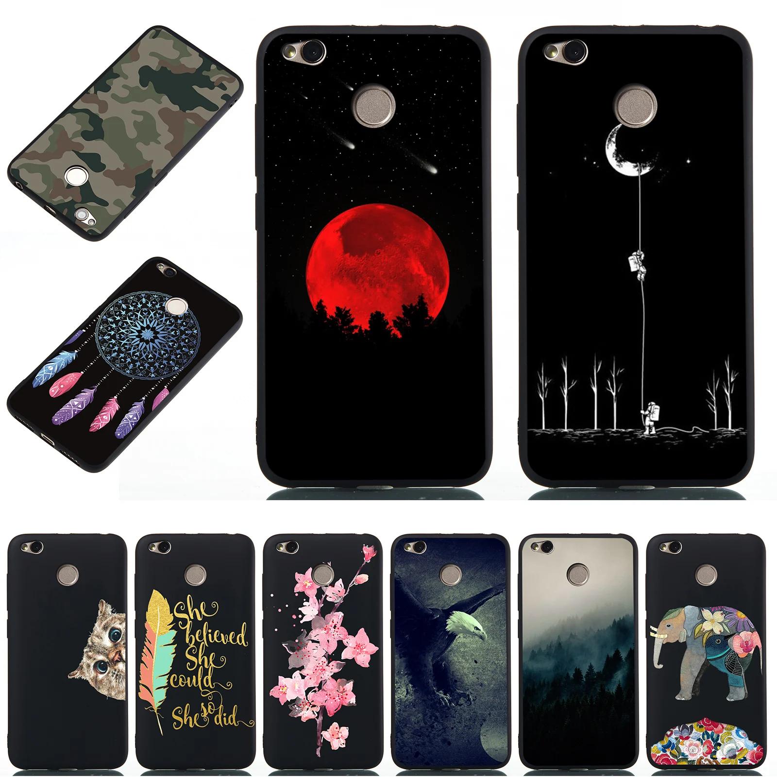 For Xiaomi 5X 6X 8 Lite Pocophone F1 Camouflage Astronaut Anti-drop Painted Silicone TPU Soft Shell Phone Case |
