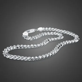 

Wholesale men solid 925 silver pendant necklace.Real solid thick 100% pure silver necklace silver chain 10 mm 26 inches jewelry