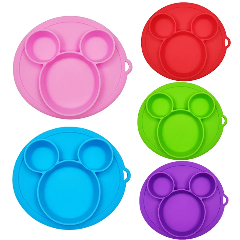 

Baby Safe Silicone Dining Plates Cartoon Children Dishes with Strong Suction Toddler Training Tableware Kids Feeding Food Bowls